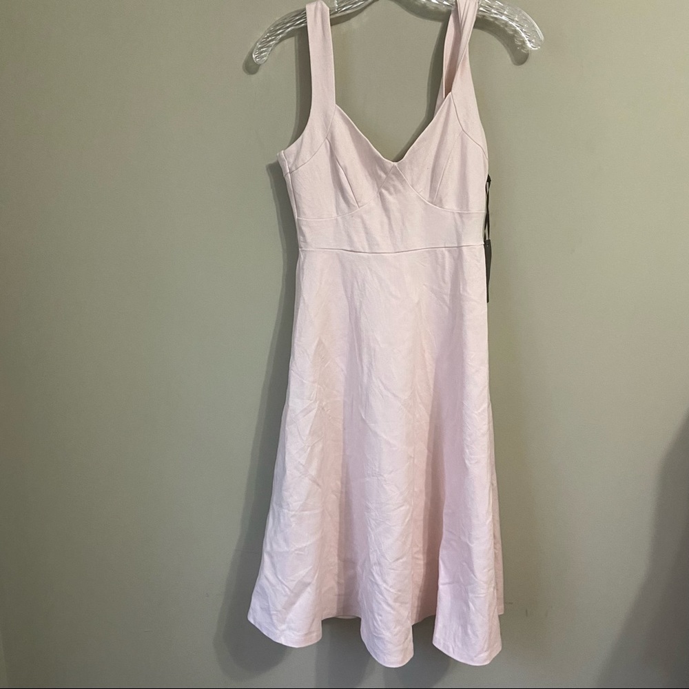 Lulu's Blush Pink Fit-and-Flare Midi Dress - Picture 3 of 6
